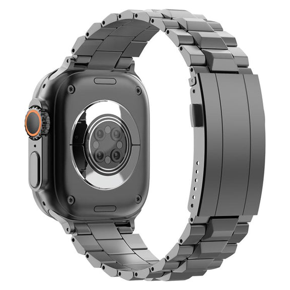 For Apple Watch 42mm / 41mm / 40mm / 38mm T-shaped Turtle Buckle Detachable Titanium Watch Band(Grey)