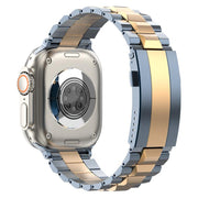 For Apple Watch 42mm / 41mm / 40mm / 38mm T-shaped Turtle Buckle Detachable Titanium Watch Band(Blue Gold)