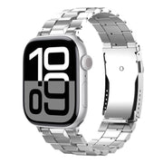 For Apple Watch 42mm / 41mm / 40mm / 38mm T-shaped Turtle Buckle Detachable Titanium Watch Band(Silver)