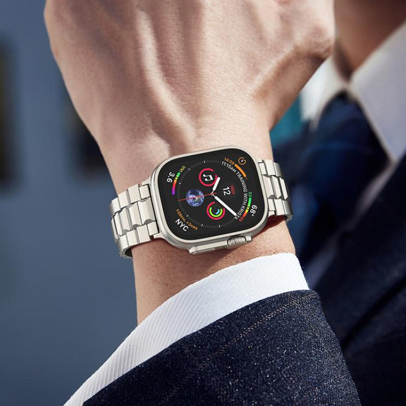 For Apple Watch 42mm / 41mm / 40mm / 38mm T-shaped Turtle Buckle Detachable Titanium Watch Band(Black)