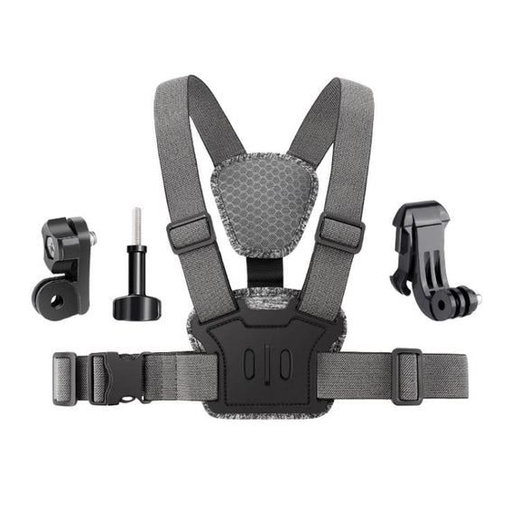 4 in 1 Quick Release Body Mount Belt Chest Strap with Mount & Screw(Grey)