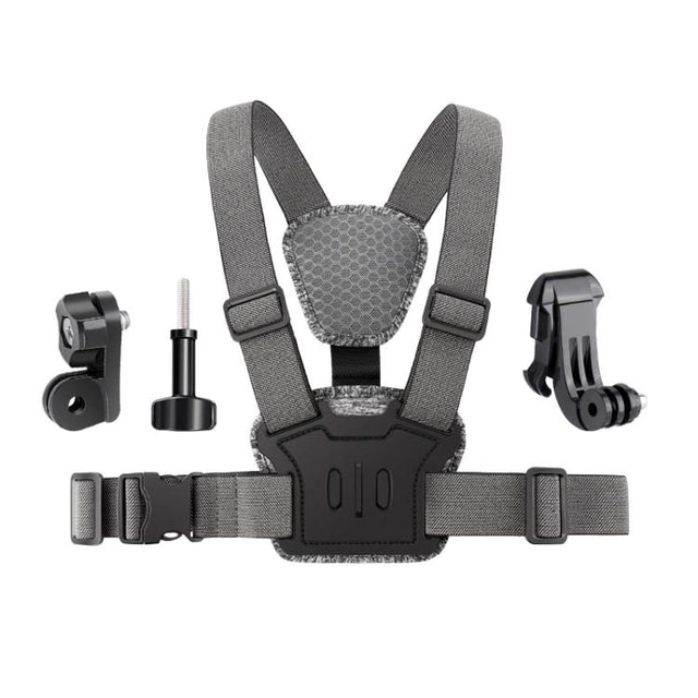 4 in 1 Quick Release Body Mount Belt Chest Strap with Mount & Screw(Grey)