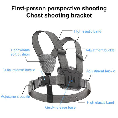 10 in 1 360 Phone Clamp Quick Release Body Mount Belt Chest Strap with Mount & Screw(Grey) - free shipping - PMC Jewellery - Order now!