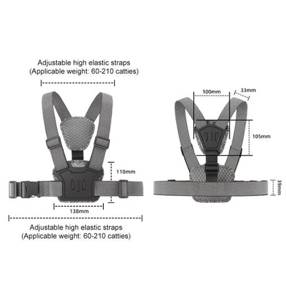 10 in 1 360 Phone Clamp Quick Release Body Mount Belt Chest Strap with Mount & Screw(Grey) - free shipping - PMC Jewellery - Order now!