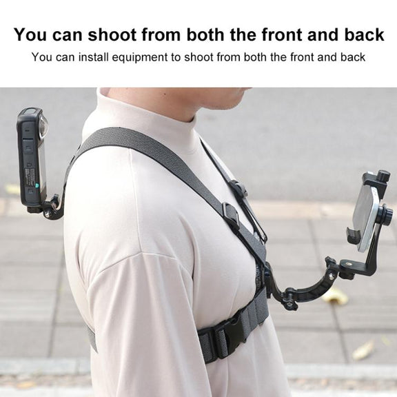 3 in 1 Quick Release Body Mount Belt Chest Strap with Mount & Screw(Grey)