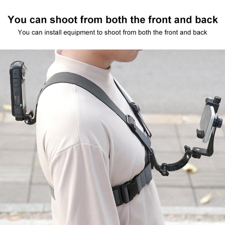 4 in 1 Quick Release Body Mount Belt Chest Strap with Mount & Screw(Grey)