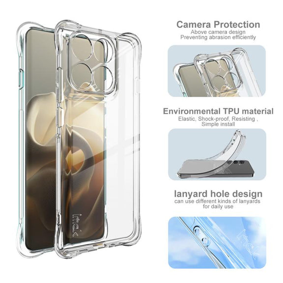 For Motorola Edge 60 Pro imak Shockproof Airbag TPU Phone Case(Transparent)