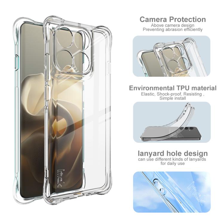 For Motorola Edge 60 Pro imak Shockproof Airbag TPU Phone Case(Transparent)