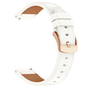 20mm Square Leather Rose Gold Buckle Watch Band(White)