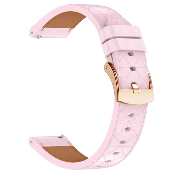 20mm Square Leather Rose Gold Buckle Watch Band(Pink)