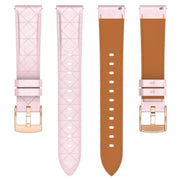 20mm Square Leather Rose Gold Buckle Watch Band(Pink)