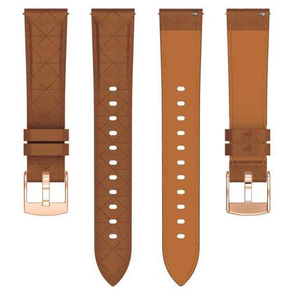 20mm Square Leather Rose Gold Buckle Watch Band(Brown) - free shipping - PMC Jewellery - Order now!
