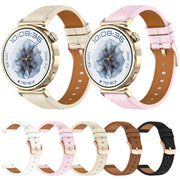 20mm Square Leather Rose Gold Buckle Watch Band(Black)