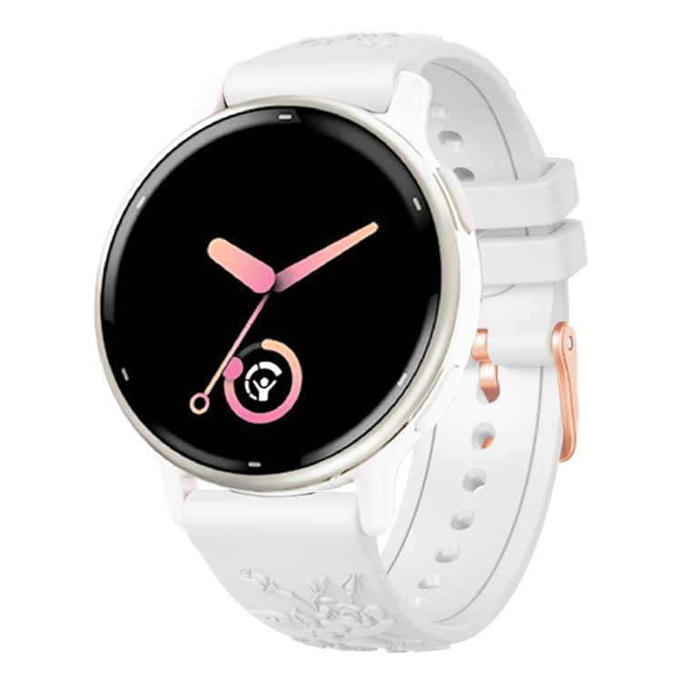 20mm Embossed Rose Gold Buckle Silicone Watch Band(White) - free shipping - PMc TechLife - Order now!