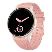 20mm Embossed Rose Gold Buckle Silicone Watch Band(Pink)