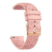 20mm Embossed Rose Gold Buckle Silicone Watch Band(Pink)