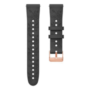 20mm Embossed Rose Gold Buckle Silicone Watch Band(Black)