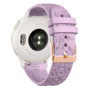 20mm Embossed Rose Gold Buckle Silicone Watch Band(Light Purple)