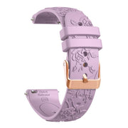 20mm Embossed Rose Gold Buckle Silicone Watch Band(Light Purple)