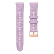 20mm Embossed Rose Gold Buckle Silicone Watch Band(Light Purple)