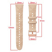 20mm Embossed Rose Gold Buckle Silicone Watch Band(Pink)