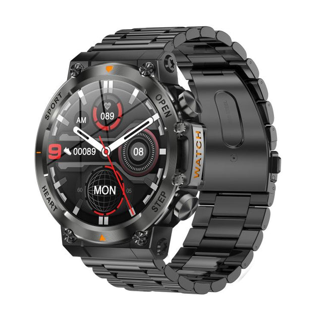 AK61 BT Call Smart Watch, Support Blood Pressure / Heart Rate / Sports Wellness Tracking Fitness Tracker(Black Steel)