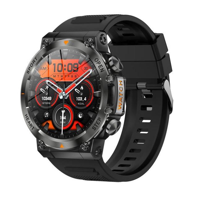AK61 BT Call Smart Watch, Support Blood Pressure / Heart Rate / Sports Wellness Tracking Fitness Tracker(Black Silicone)