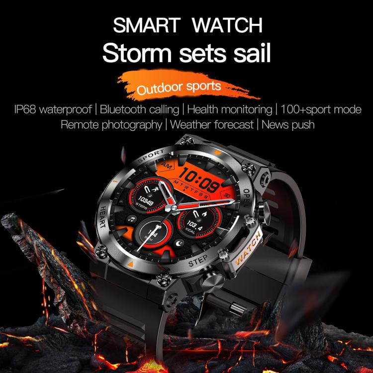 AK61 BT Call Smart Watch, Support Blood Pressure / Heart Rate / Sports Health Monitoring Fitness Tracker(Black Silicone) - free shipping - PMC TechLife - Order now!