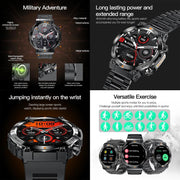 AK61 BT Call Smart Watch, Support Blood Pressure / Heart Rate / Sports Wellness Tracking Fitness Tracker(Black Silicone)
