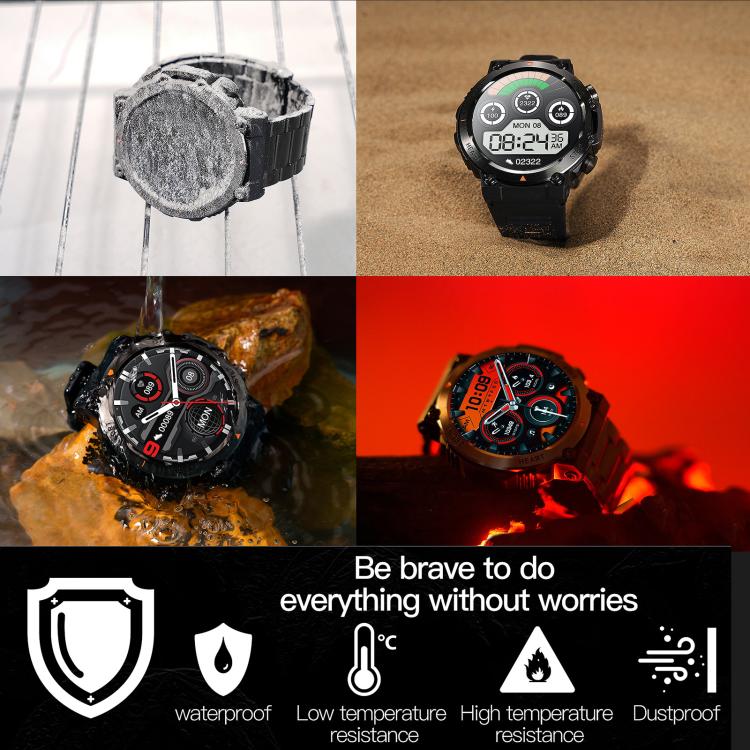 AK61 BT Call Smart Watch, Support Blood Pressure / Heart Rate / Sports Health Monitoring Fitness Tracker(Black Steel) - free shipping - PMC TechLife - Order now!