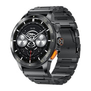 AK77 BT Call Smart Watch, Support Blood Oxygen / Blood Pressure / Heart Rate / Sports Wellness Tracking Fitness Tracker(Black Steel)