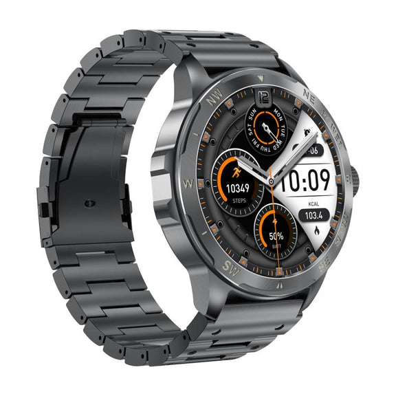 AK77 BT Call Smart Watch, Support Blood Oxygen / Blood Pressure / Heart Rate / Sports Wellness Tracking Fitness Tracker(Black Steel)