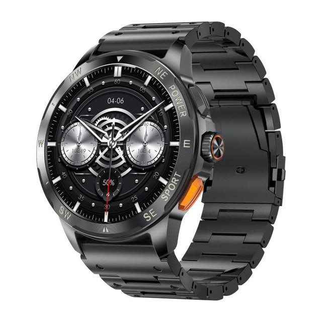 AK77 BT Call Smart Watch, Support Blood Oxygen / Blood Pressure / Heart Rate / Sports Wellness Tracking Fitness Tracker(Black Steel)