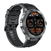 AK77 BT Call Smart Watch, Support Blood Oxygen / Blood Pressure / Heart Rate / Sports Wellness Tracking Fitness Tracker(Black Silicone)