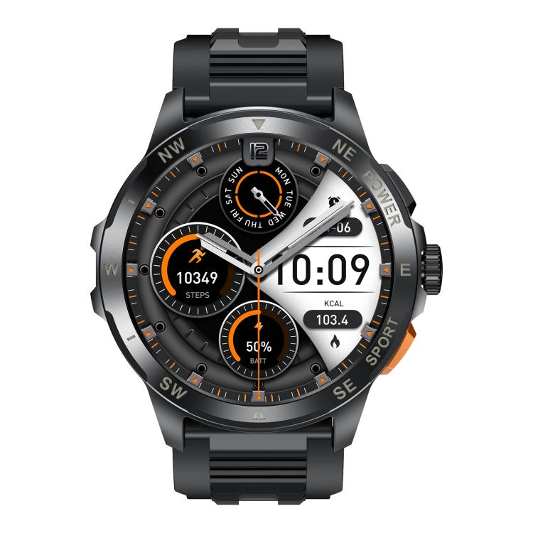 AK77 BT Call Smart Watch, Support Blood Oxygen / Blood Pressure / Heart Rate / Sports Wellness Tracking Fitness Tracker(Black Silicone)