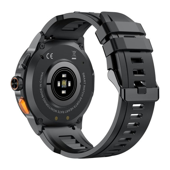 AK77 BT Call Smart Watch, Support Blood Oxygen / Blood Pressure / Heart Rate / Sports Wellness Tracking Fitness Tracker(Black Silicone)