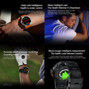 AK77 BT Call Smart Watch, Support Blood Oxygen / Blood Pressure / Heart Rate / Sports Wellness Tracking Fitness Tracker(Silver Steel)