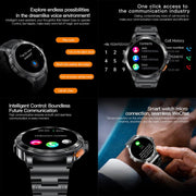 AK77 BT Call Smart Watch, Support Blood Oxygen / Blood Pressure / Heart Rate / Sports Wellness Tracking Fitness Tracker(Silver Steel)