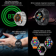AK77 BT Call Smart Watch, Support Blood Oxygen / Blood Pressure / Heart Rate / Sports Wellness Tracking Fitness Tracker(Silver Steel)
