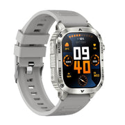 AK80 BT Call Smart Watch, Support Blood Oxygen / Blood Pressure / Heart Rate / Sports Wellness Tracking Fitness Tracker(Grey Silicone)