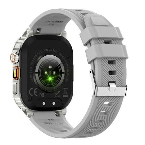 AK80 BT Call Smart Watch, Support Blood Oxygen / Blood Pressure / Heart Rate / Sports Wellness Tracking Fitness Tracker(Grey Silicone)