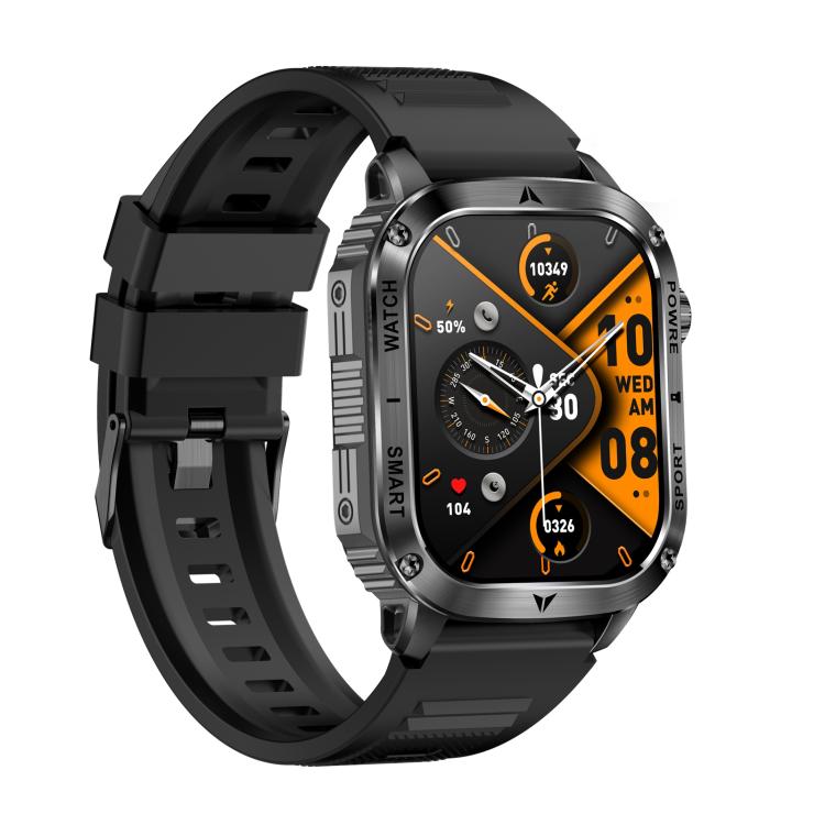AK80 BT Call Smart Watch, Support Blood Oxygen / Blood Pressure / Heart Rate / Sports Wellness Tracking Fitness Tracker(Black Silicone)