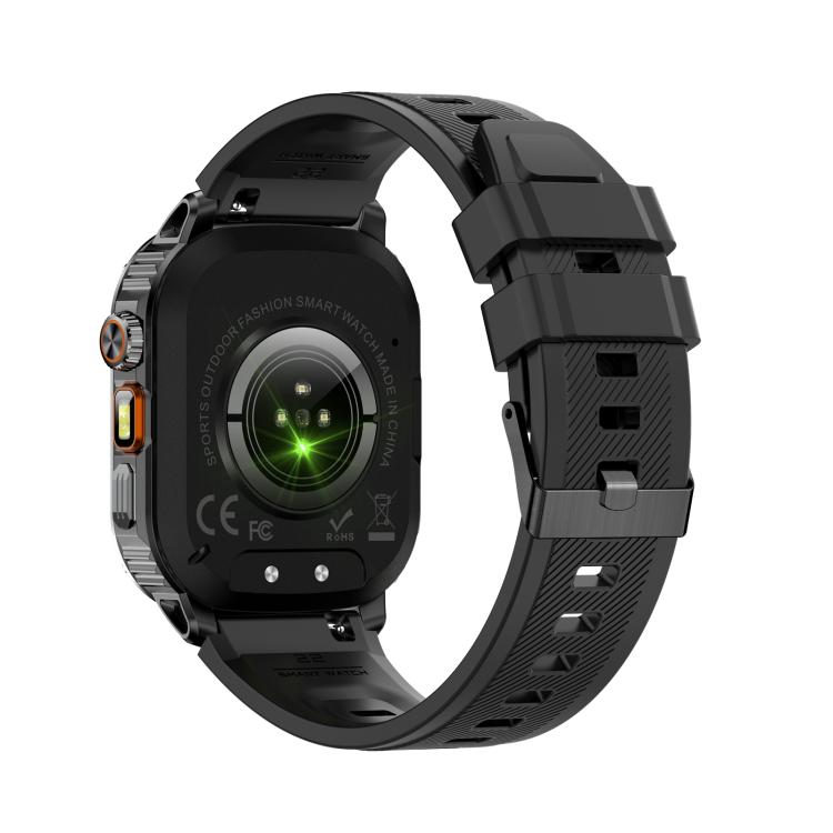 AK80 BT Call Smart Watch, Support Blood Oxygen / Blood Pressure / Heart Rate / Sports Wellness Tracking Fitness Tracker(Black Silicone)