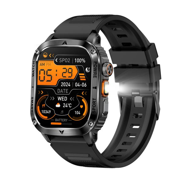 AK80 BT Call Smart Watch, Support Blood Oxygen / Blood Pressure / Heart Rate / Sports Wellness Tracking Fitness Tracker(Black Silicone)