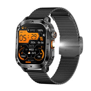 AK80 BT Call Smart Watch, Support Blood Oxygen / Blood Pressure / Heart Rate / Sports Wellness Tracking Fitness Tracker(Black Mesh Steel)