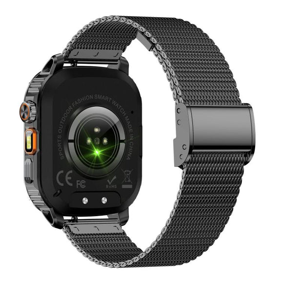 AK80 BT Call Smart Watch, Support Blood Oxygen / Blood Pressure / Heart Rate / Sports Wellness Tracking Fitness Tracker(Black Mesh Steel)