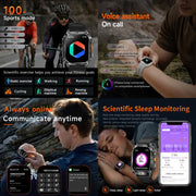 AK80 BT Call Smart Watch, Support Blood Oxygen / Blood Pressure / Heart Rate / Sports Wellness Tracking Fitness Tracker(Black Silicone)