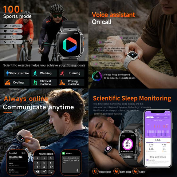 AK80 BT Call Smart Watch, Support Blood Oxygen / Blood Pressure / Heart Rate / Sports Wellness Tracking Fitness Tracker(Black Mesh Steel)