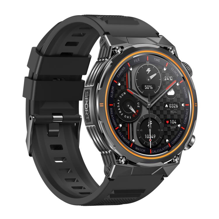 AK81 BT Call Smart Watch, Support Blood Pressure / Heart Rate / Sports Wellness Tracking Fitness Tracker(Black Silicone)