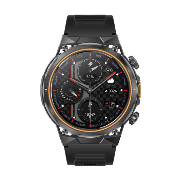 AK81 BT Call Smart Watch, Support Blood Pressure / Heart Rate / Sports Wellness Tracking Fitness Tracker(Black Silicone)